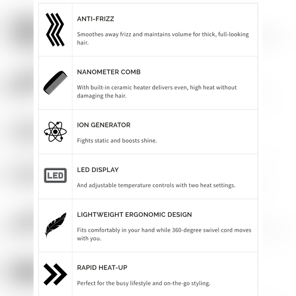 LED CERAMIC HAIR & BEARD STYLING STRAIGHTENING BRUSH BY BROCCHI - Picture 3 of 5